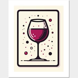 Red Wine Minimalist Art Posters and Art